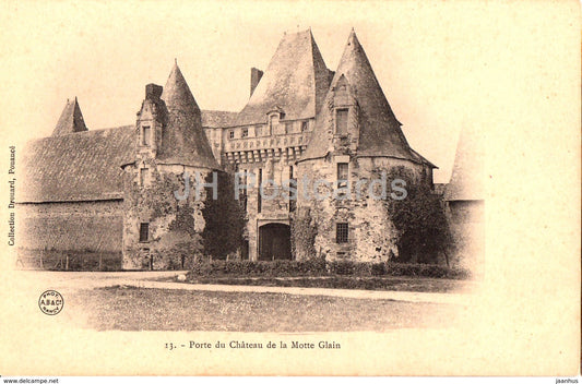 Porte du Chateau de la Motte Glain - 13 - castle - old postcard - France - unused