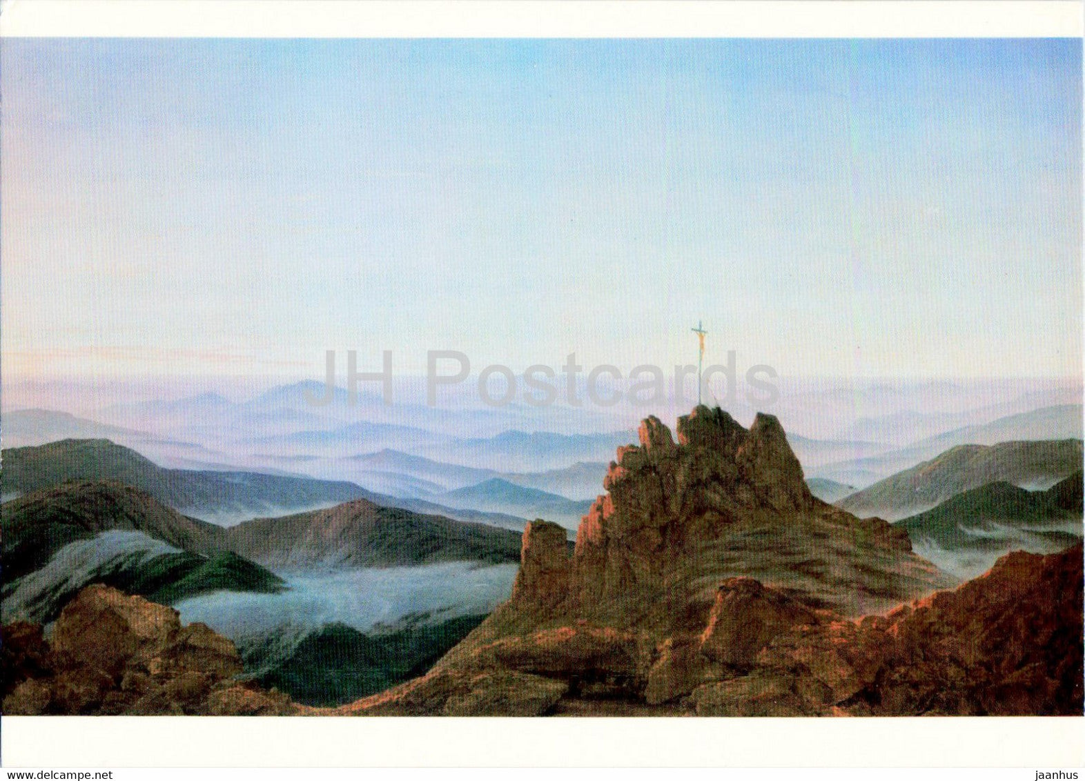 painting by Caspar David Friedrich - Das Kreuz im Riesengebirge - German art - Switzerland - unused - JH Postcards