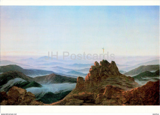 painting by Caspar David Friedrich - Das Kreuz im Riesengebirge - German art - Switzerland - unused - JH Postcards