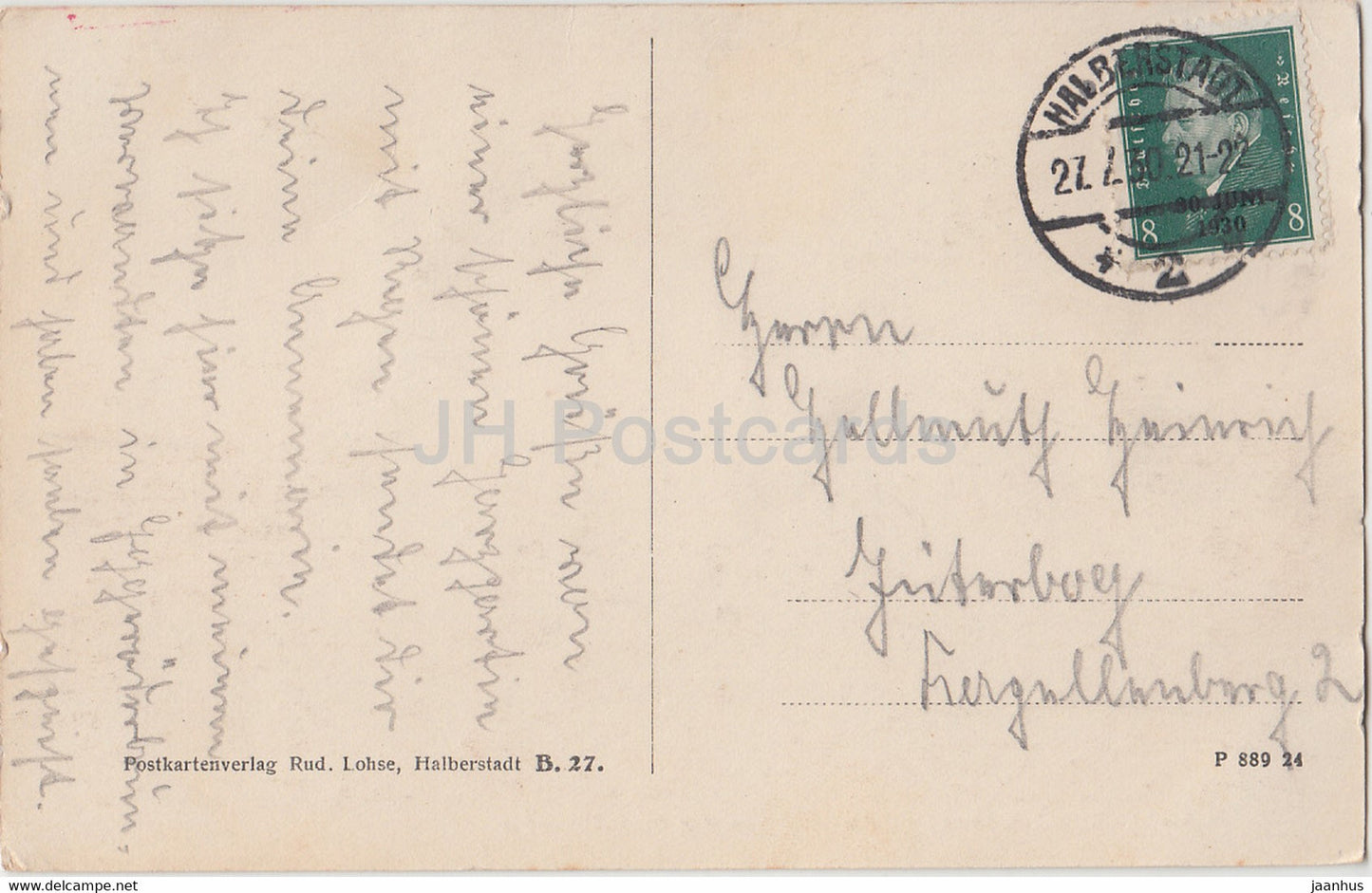 Blankenburg a H - Aussicht von der Schlossterrasse - carte postale ancienne - 1930 - Allemagne - utilisé