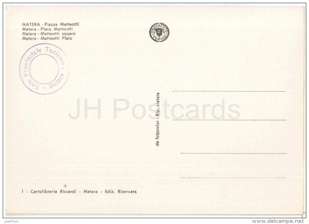 Piazza Matteotti - Matteotti Square - Matera - Basilicata - 1 - Italia - Italy - unused - JH Postcards