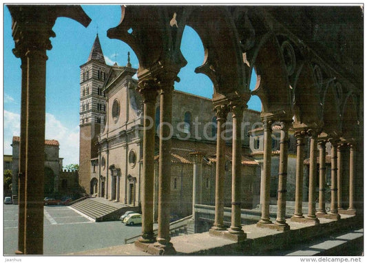 Il Duomo dalla Loggia del Palazzo Papale - cathedral , Pope`s Palace - Viterbo - Lazio - 16784 - Italia - Italy - unused - JH Postcards