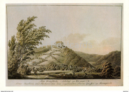 Das Grafliche Schloss zu Wernigerode 1793 - art by J. Kluseman - DDR Germany - unused - JH Postcards