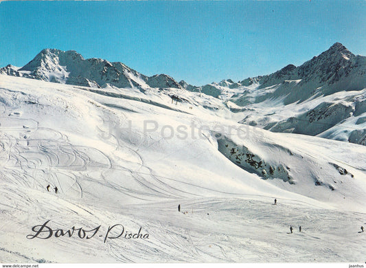 Davos Pischa - Skigebiet - Fluela Weisshorn - Fluela Schwarzhorn - 72 - Switzerland - used - JH Postcards