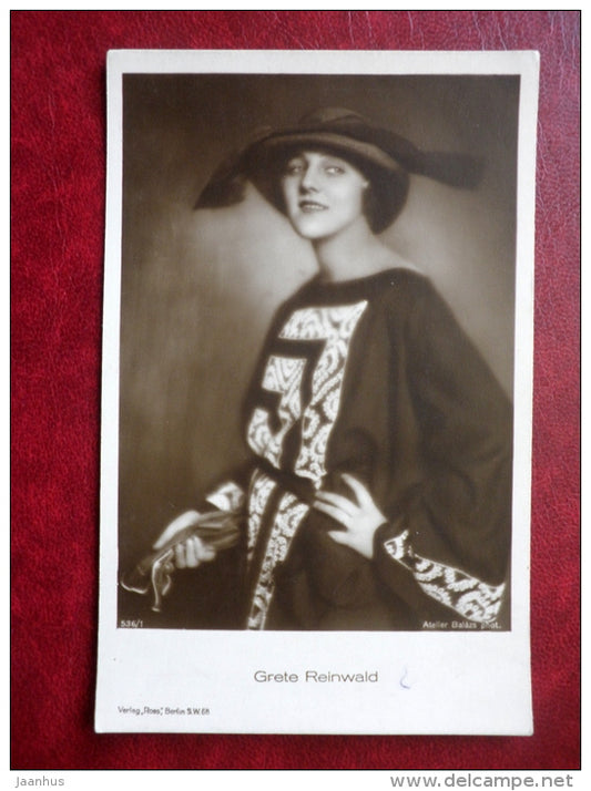 Grete Reinwald - movie actress - cinema -536/1 - old postcard - Germany - unused - JH Postcards
