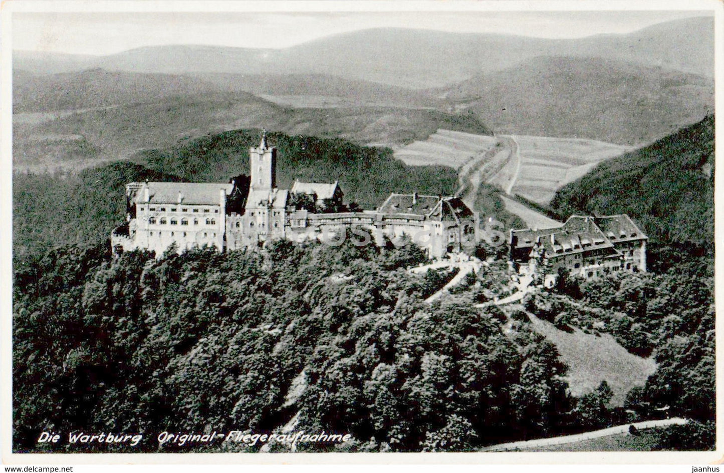 Die Wartburg - Original Fliegeraufnahme - Hotel und Gaststatten - castle - hotel - old postcard - 1954 - Germany - used - JH Postcards