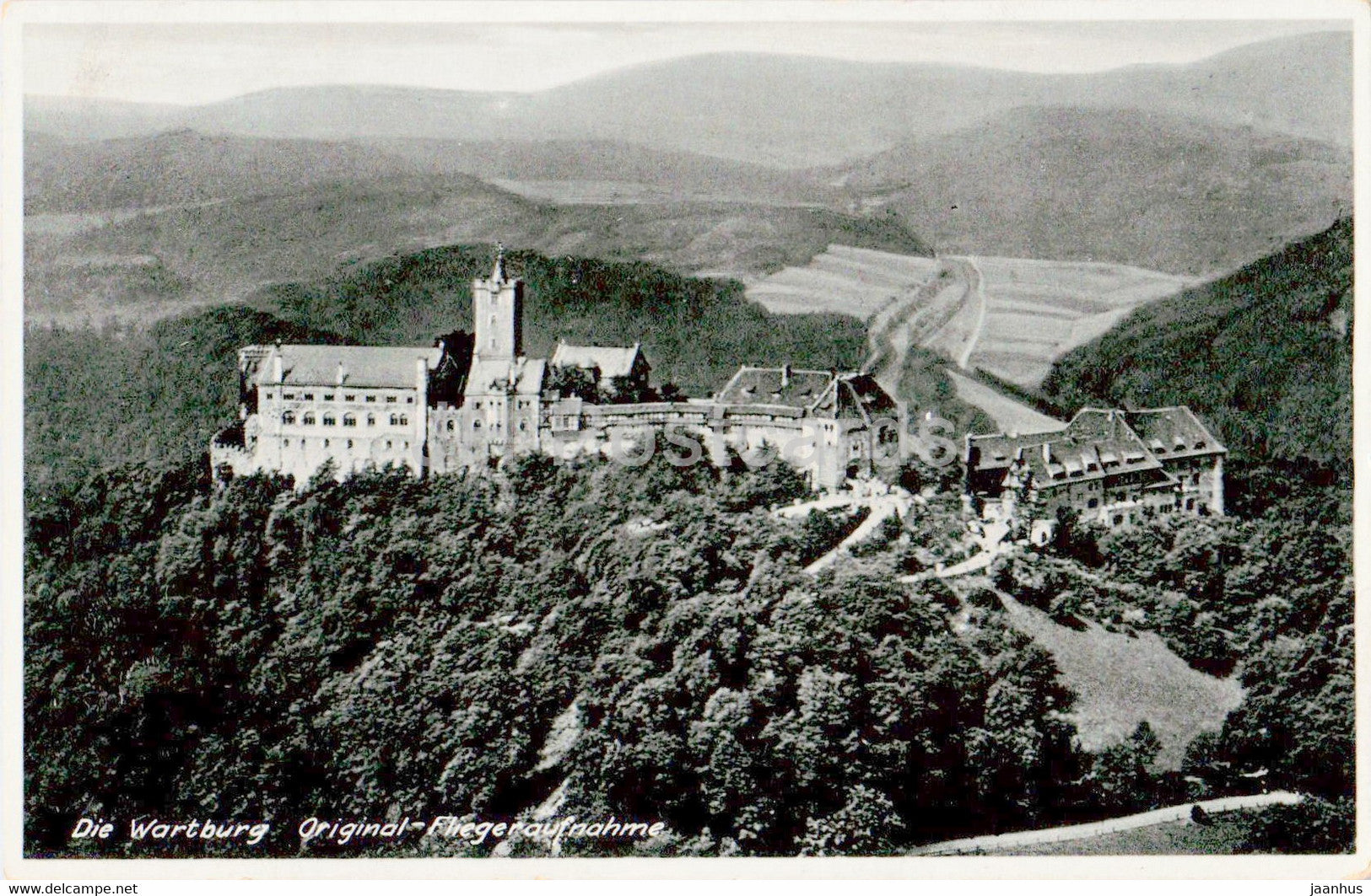 Die Wartburg - Original Fliegeraufnahme - Hotel und Gaststatten - castle - hotel - old postcard - 1954 - Germany - used - JH Postcards