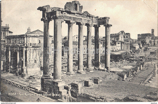 Roma - Rome - Foro Romano con Ultimi Scavi - ruins - ancient - old postcard - 1912 - Italy - used - JH Postcards