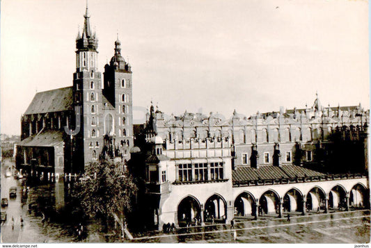 Krakow - Rynek Glowny z kosciolem Mariackim i Sukiennicami - Main Market Square with St. Mary's Church - Poland - used - JH Postcards