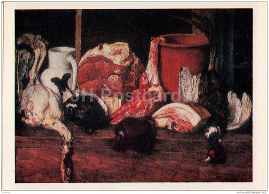 painting by I. Mashkov - Eatables . Meat - birds , 1924 - Russian art - Russia USSR - unused - JH Postcards