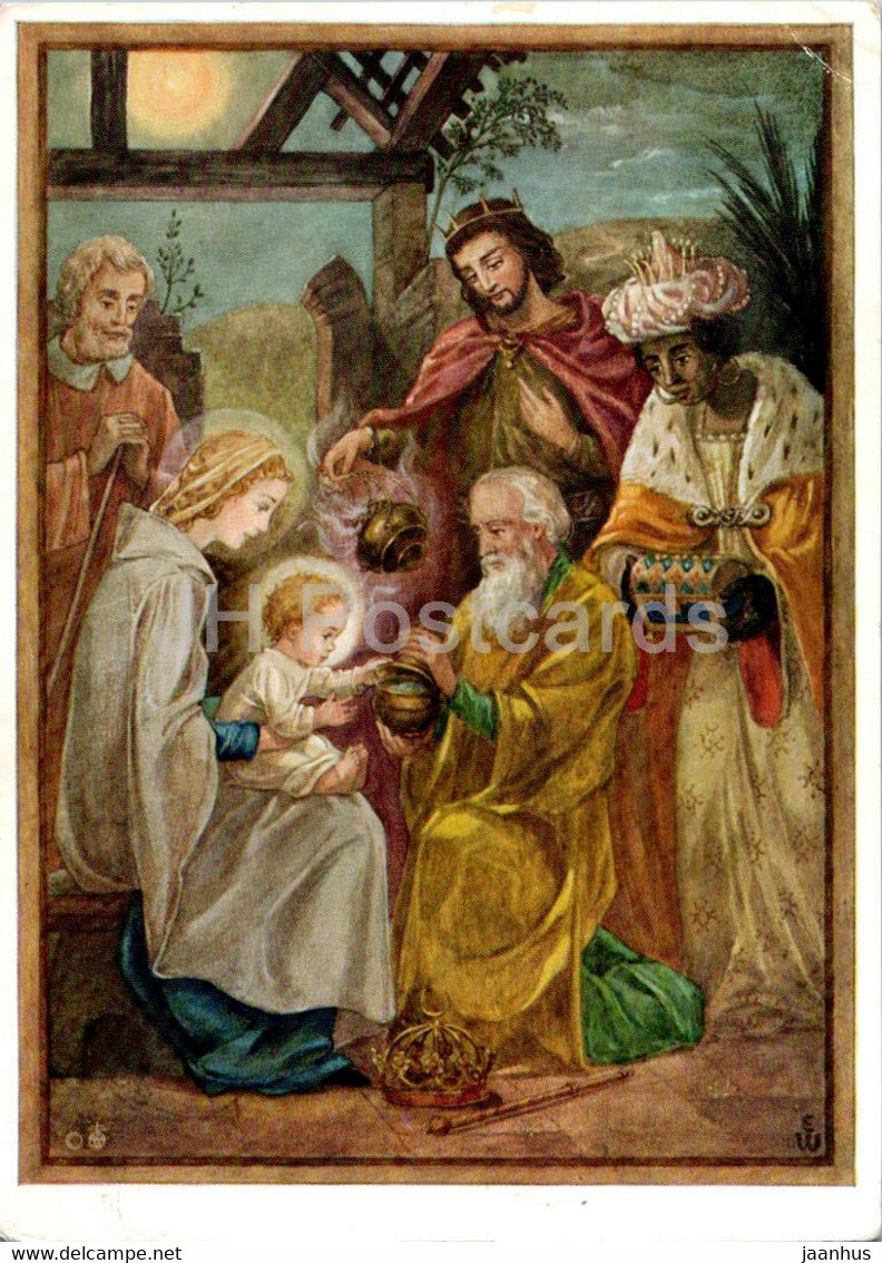 Adoration ofthe Magi - art - 14275 - Germany - used - JH Postcards