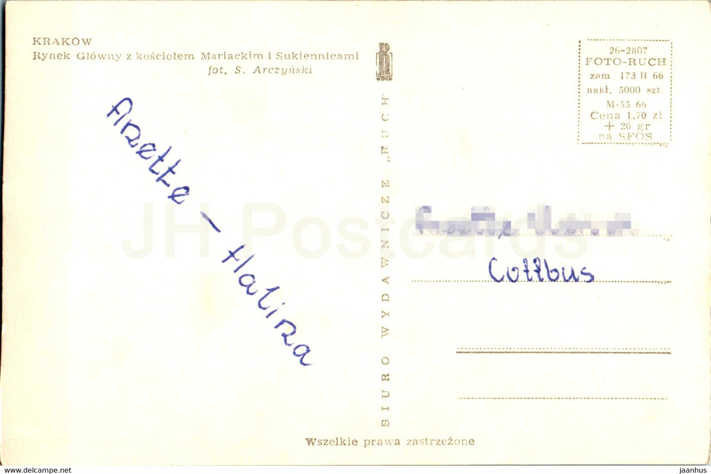 Cracovie - Rynek Glowny z kosciolem Mariackim i Sukiennicami - Place du marché avec l'église Sainte-Marie - Pologne - utilisé