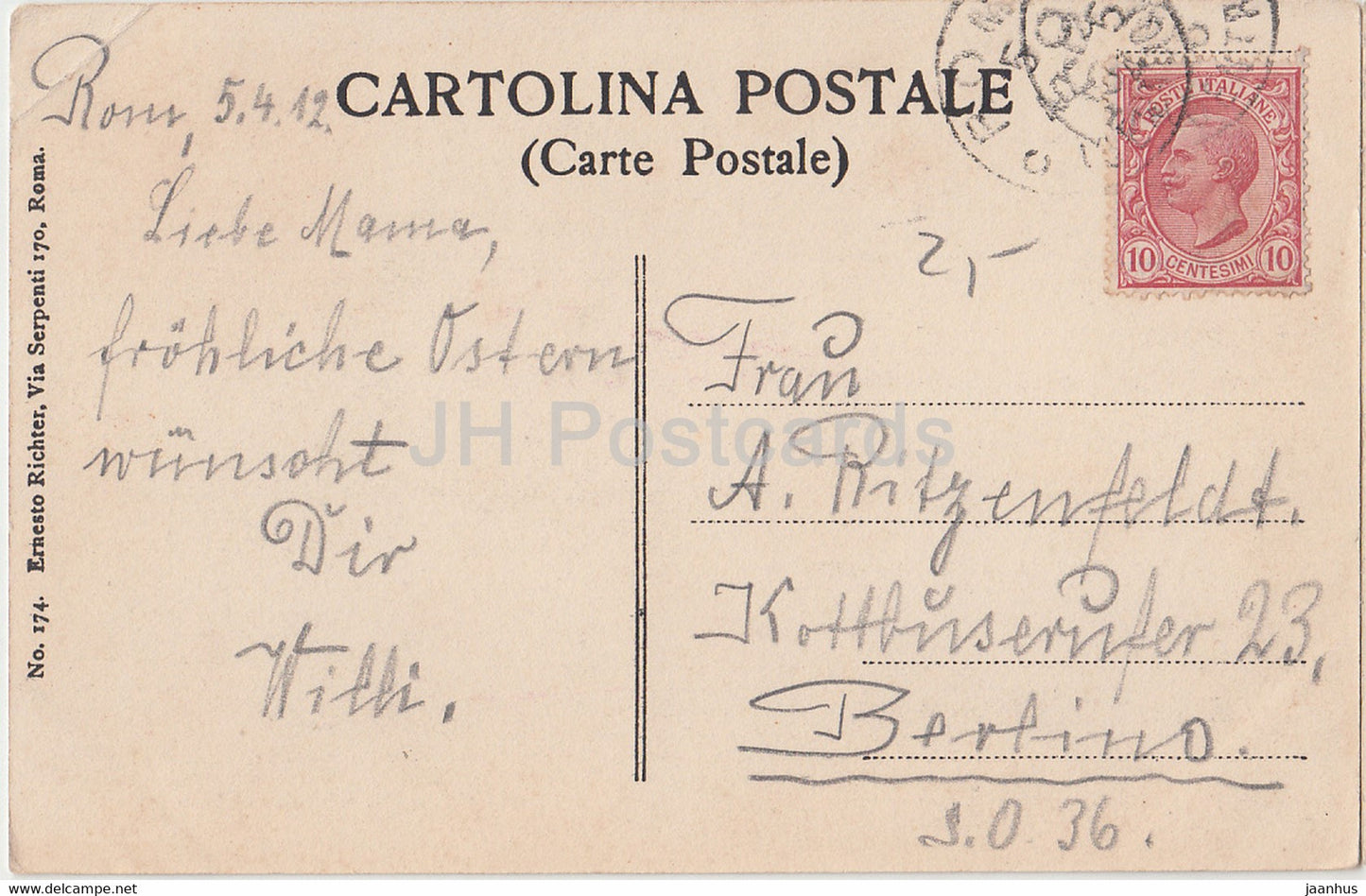 Roma - Rome - Foro Romano con Ultimi Scavi - ruins - ancient - old postcard - 1912 - Italy - used