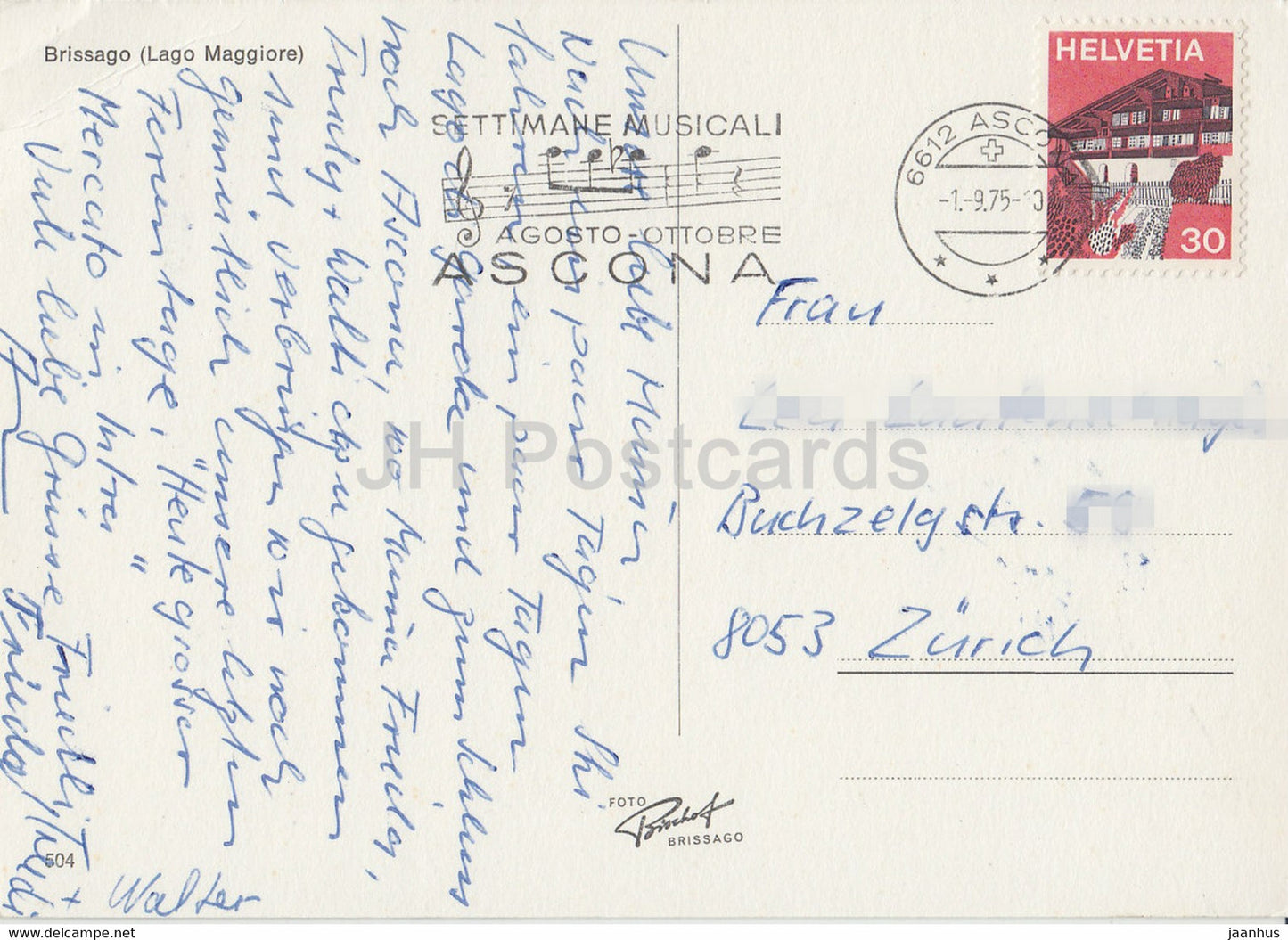 Brissago - Lago Maggiore - 504 - 1975 - Suisse - d'occasion