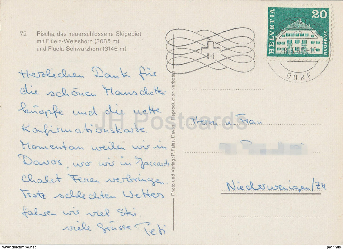 Davos Pischa - Skigebiet - Fluela Weisshorn - Fluela Schwarzhorn - 72 - Schweiz - gebraucht