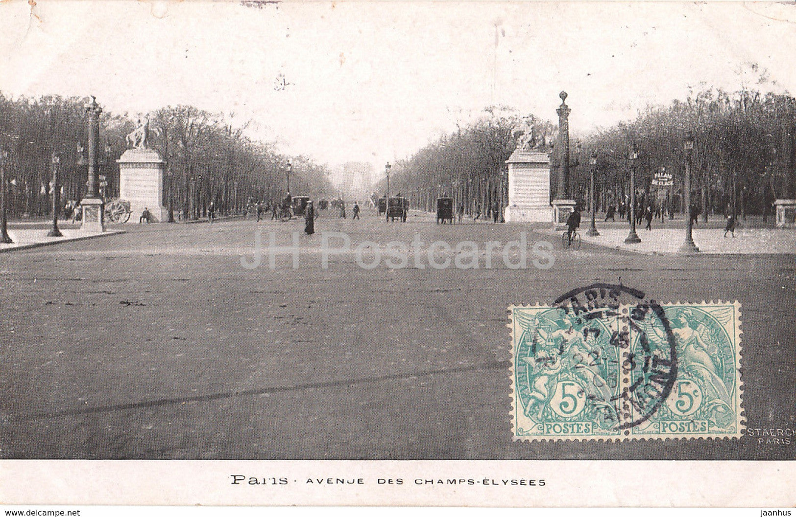 Paris - Avenue des Champs Elysees - old postcard - 1906 - France - used - JH Postcards