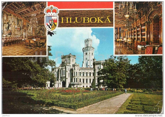 Hluboka castle - interior - Czechoslovakia - Czech - used - JH Postcards