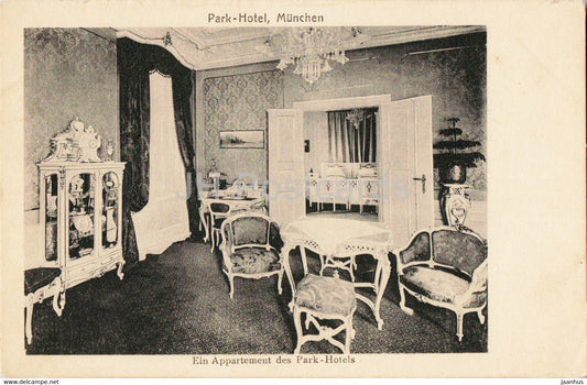 Munchen - Munich - Park Hotel - Ein Appartement des Park Hotels - old postcard - Germany - unused - JH Postcards