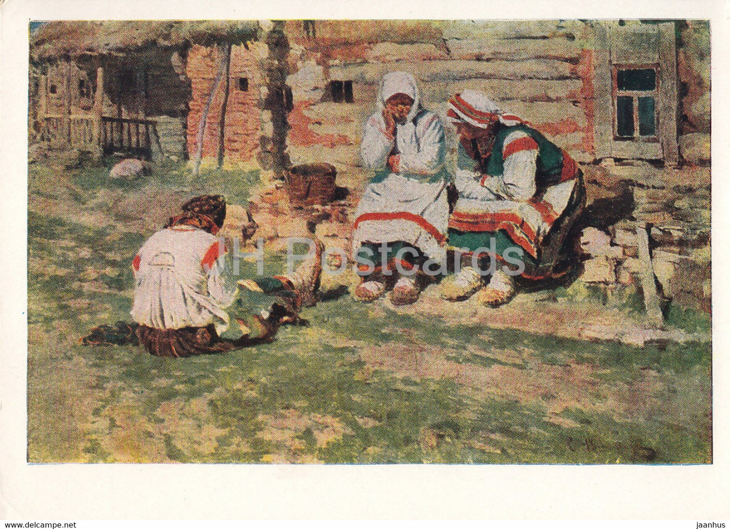 painting by S. Vinogradov - Peasant Women - 1 - Russian art - 1963 - Russia USSR - unused - JH Postcards