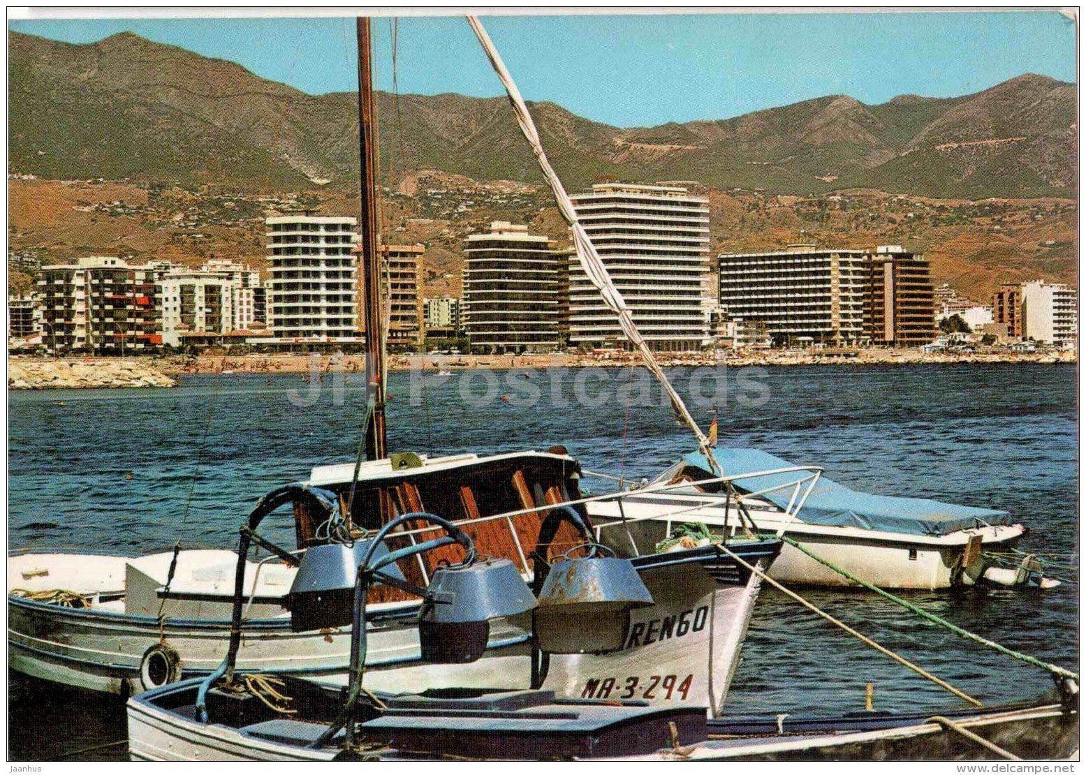 Paseo Maritimo - Promenade Maritime - sailing boat - Spain - unused - JH Postcards