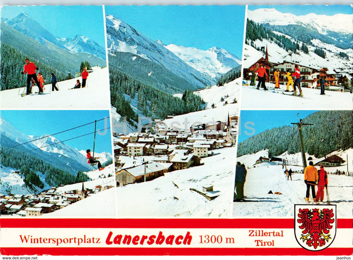 Wintersportplatz Lanersbach 1300 m - Zillertal Tirol - skiing - 1977 - Austria - used - JH Postcards