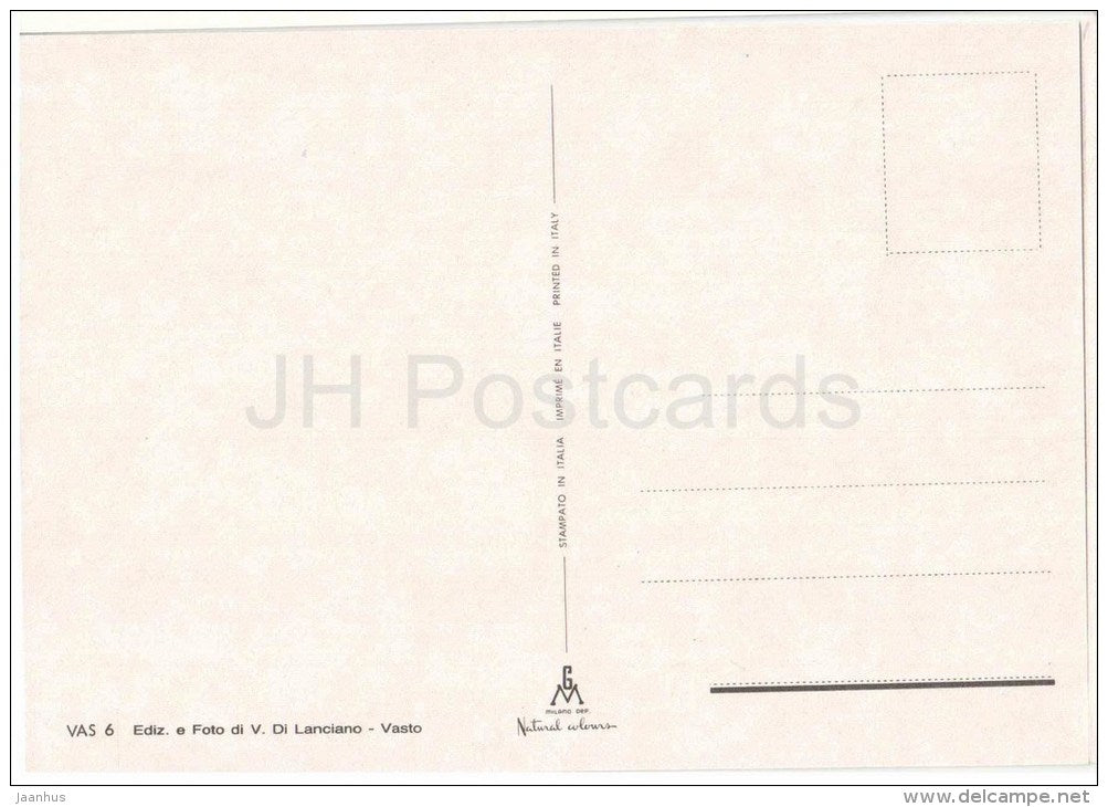 Saluti da Vasto - beach - fortress - Chieti - Abruzzo - VAS 6 - Italia - Italy - unused - JH Postcards