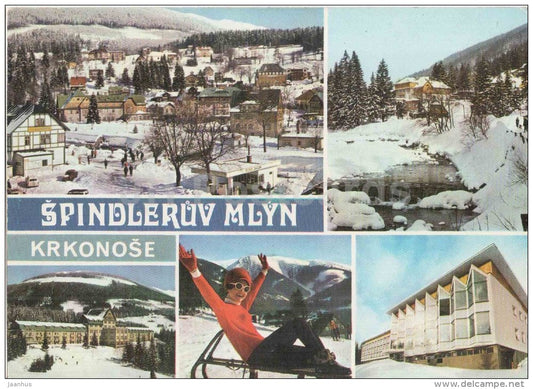 Spindleruv Mlyn - Krkonose - convalescent home ROH 9. May - Bedrichov - ski resort - Czechoslovakia - Czech - unused - JH Postcards