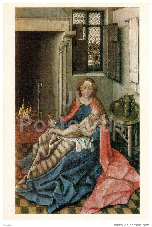 painting by Robert Campin - Madonna with Child - Flemish art - Netherlands - 1981 - Russia USSR - unused - JH Postcards