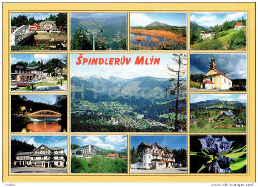 multiview card - Krkonoše - Špindleruv Mlyn - Czech - used 2005 - JH Postcards