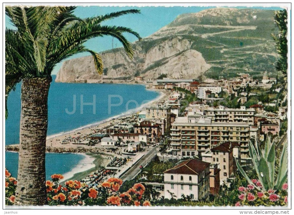 Finale Ligure - Riviera delle Palme , beach - Savona - Liguria - Italia - Italy - sent from Italy to Germany 1959 - JH Postcards