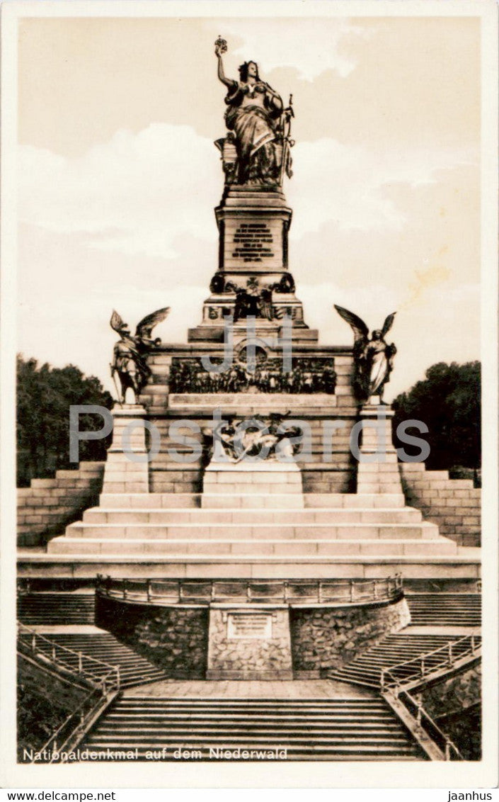 Nationaldenkmal auf dem Niederwald - monument - old postcard - Germany - unused - JH Postcards
