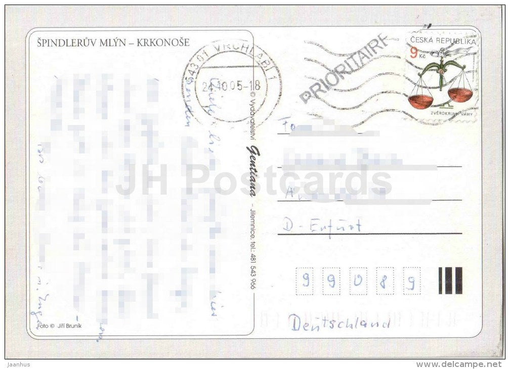 multiview card - Krkonoše - Špindleruv Mlyn - Czech - used 2005 - JH Postcards
