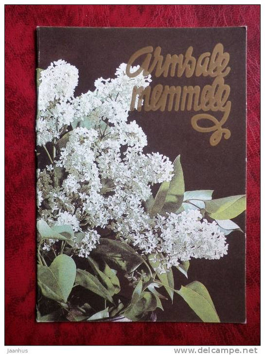 greeting card - lilacs - flowers - Russia - USSR - unused - JH Postcards