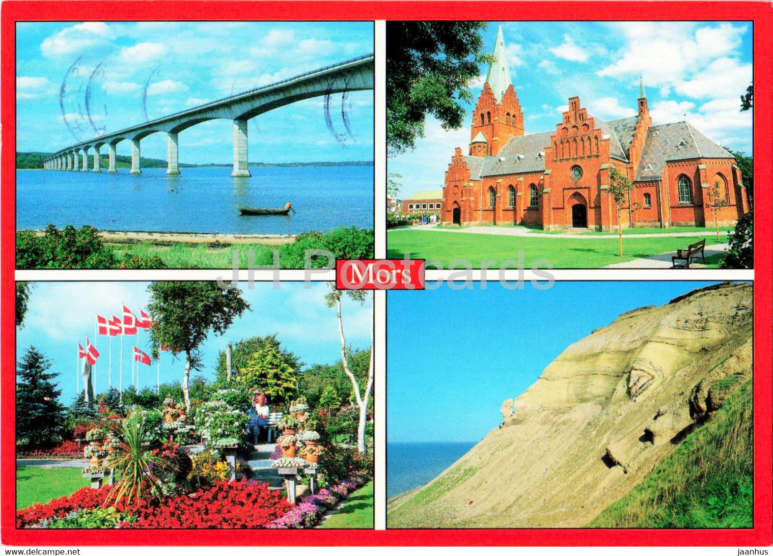 Mors - bridge - church - multiview - 1995 - Denmark - used - JH Postcards
