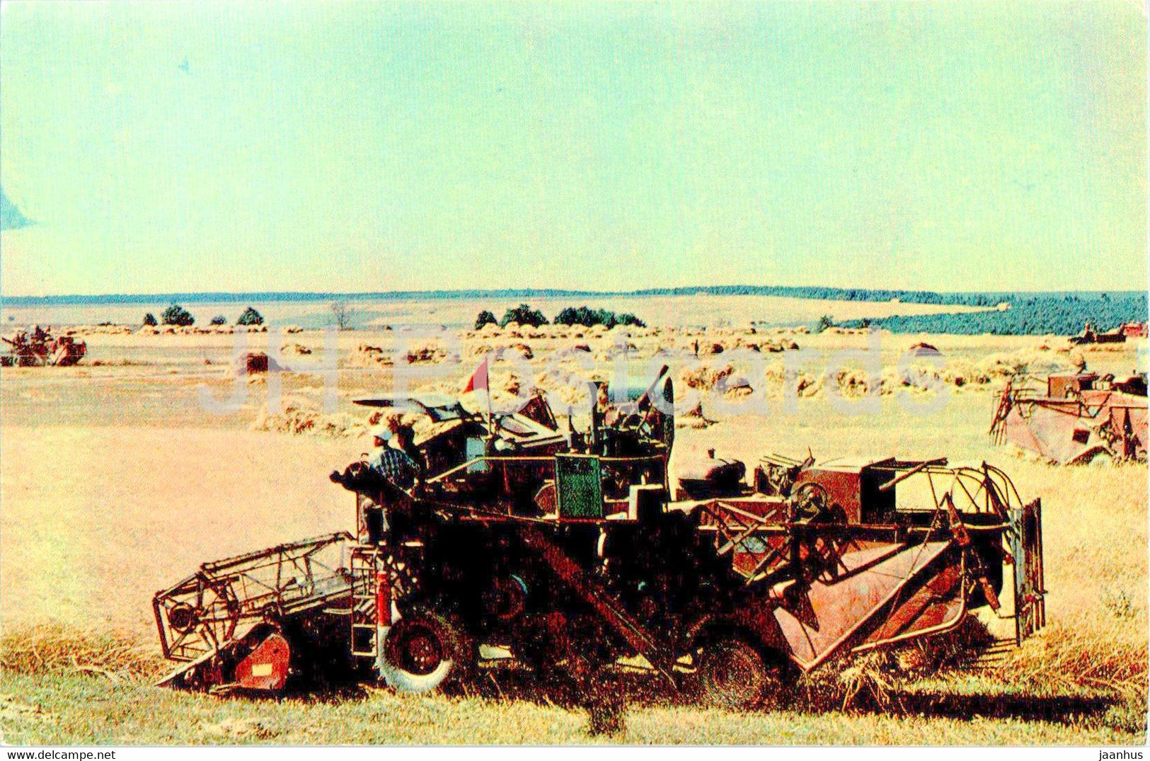 Tatarstan - Grain harvest - harvester - 1973 - Russia USSR - unused - JH Postcards