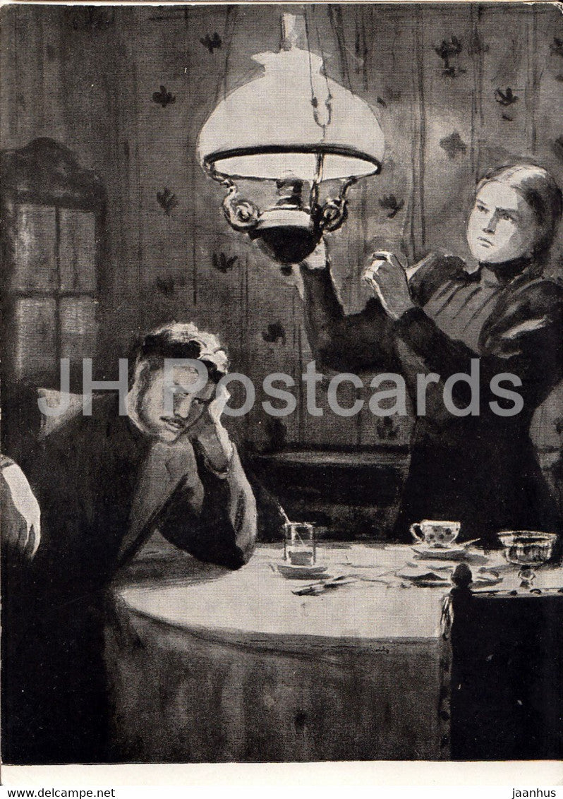 illustration by Kukryniksy - Foma Gordeyev and Lyuba Mayakina - Foma Gordeyev by Gorky - 1960 - Russia USSR - unused - JH Postcards