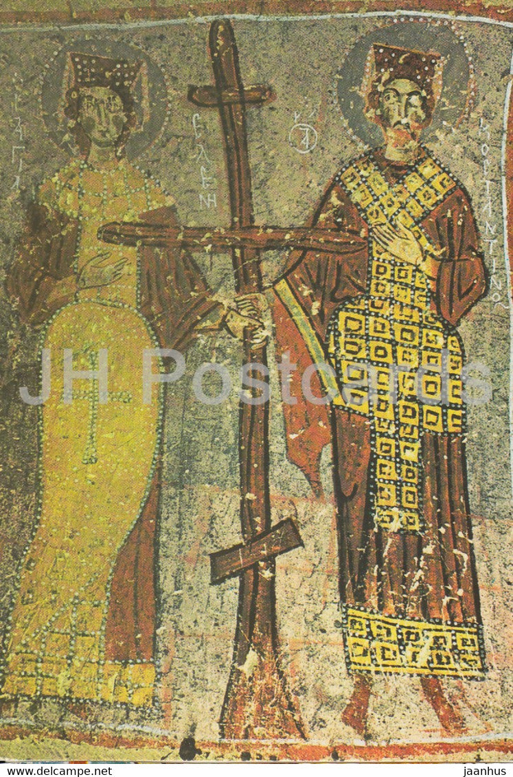 Goreme - Nevsehir - A Fresco from the Elmali Church - ancient art - 1990s - Turkey - used - JH Postcards