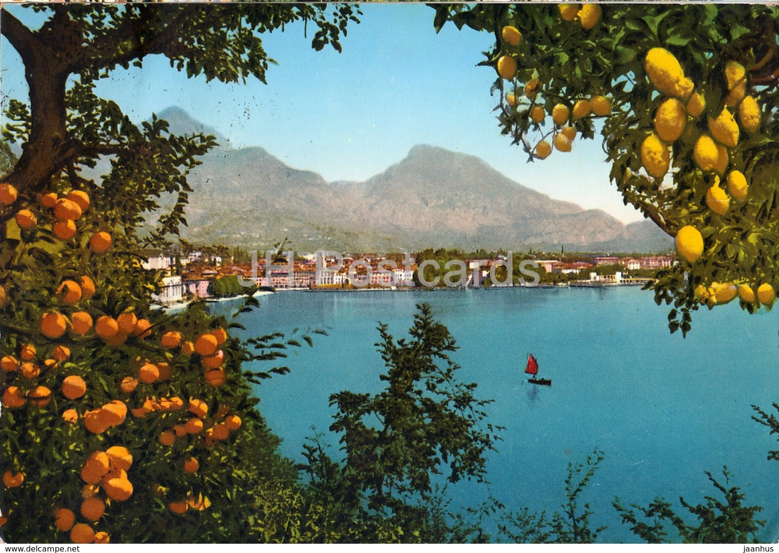 Riva del Garda - panorama - orange - lemon - Italy - used - JH Postcards
