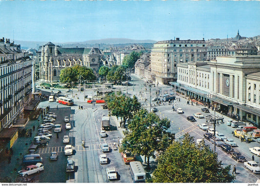 Geneve - Geneva - Place et Gare de Cornavin - bus - cars - 472 - Switzerland - unused - JH Postcards