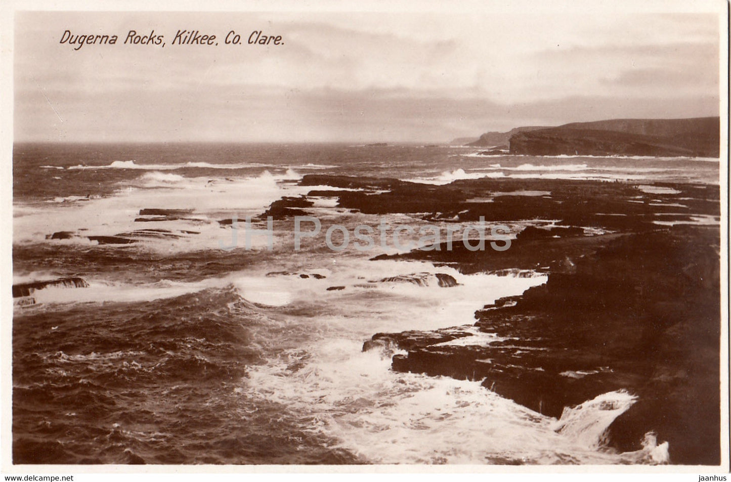 Dugerna Rocks - Kilkee Co Clare - old postcard - Ireland - used - JH Postcards