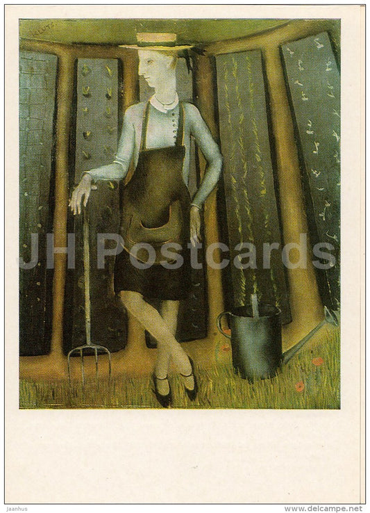 painting by K. Luts - Gardener , 1928 - Estonian art - 1983 - Estonia USSR - unused - JH Postcards