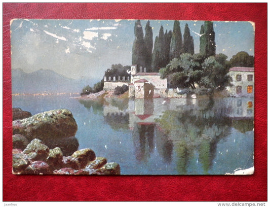 painting - view - houses - Peluba 248 - Germany - used - JH Postcards