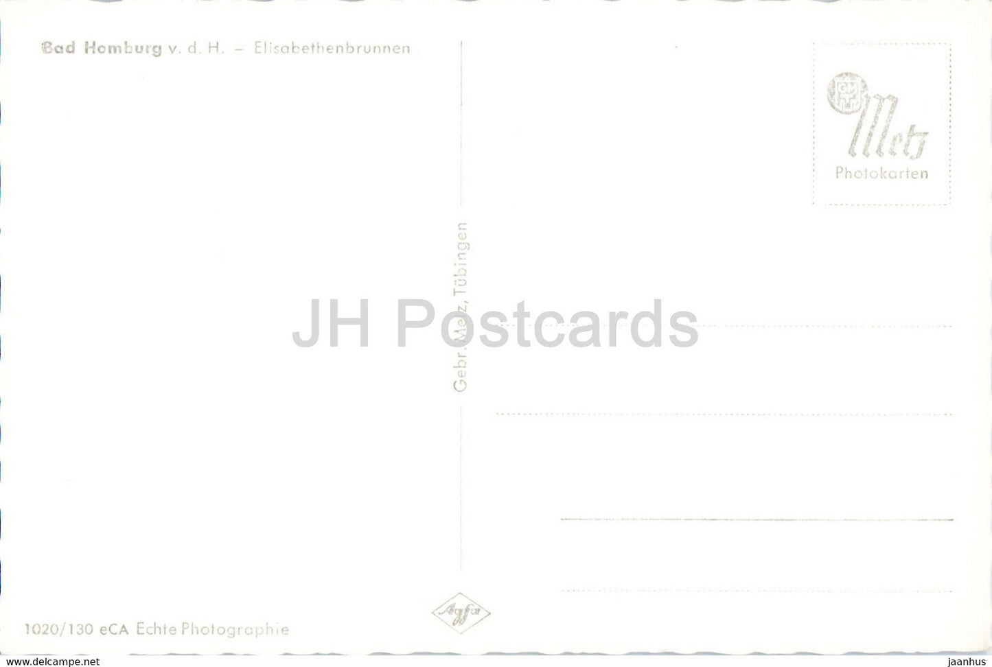 Bad Homburg - Elisabethenbrunnen - carte postale ancienne - Allemagne - inutilisée