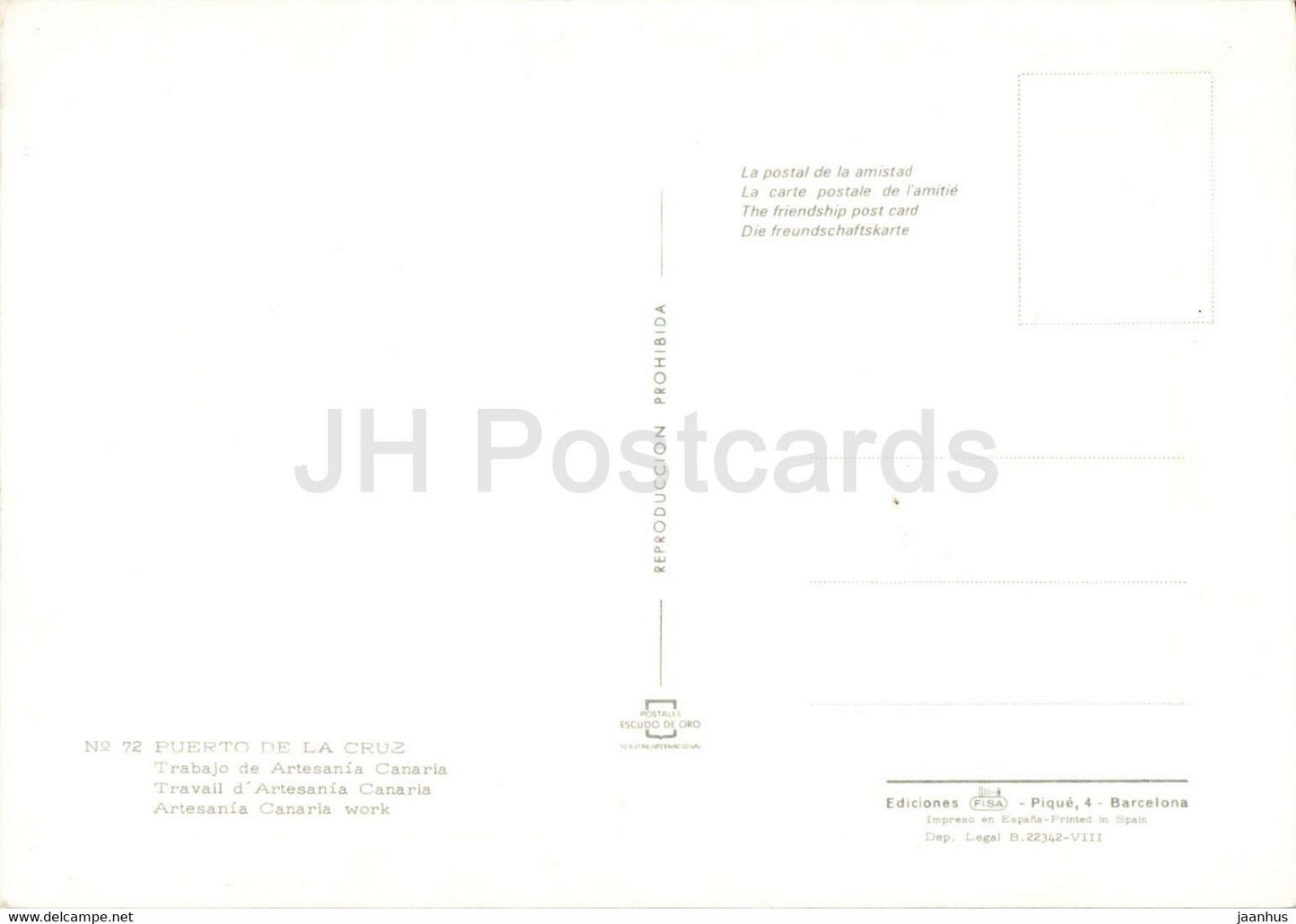 Puerto de La Cruz - Trabajo de Artesania Canaria - Artesania Canaria Work - Teneriffa - 72 - Spanien - unbenutzt