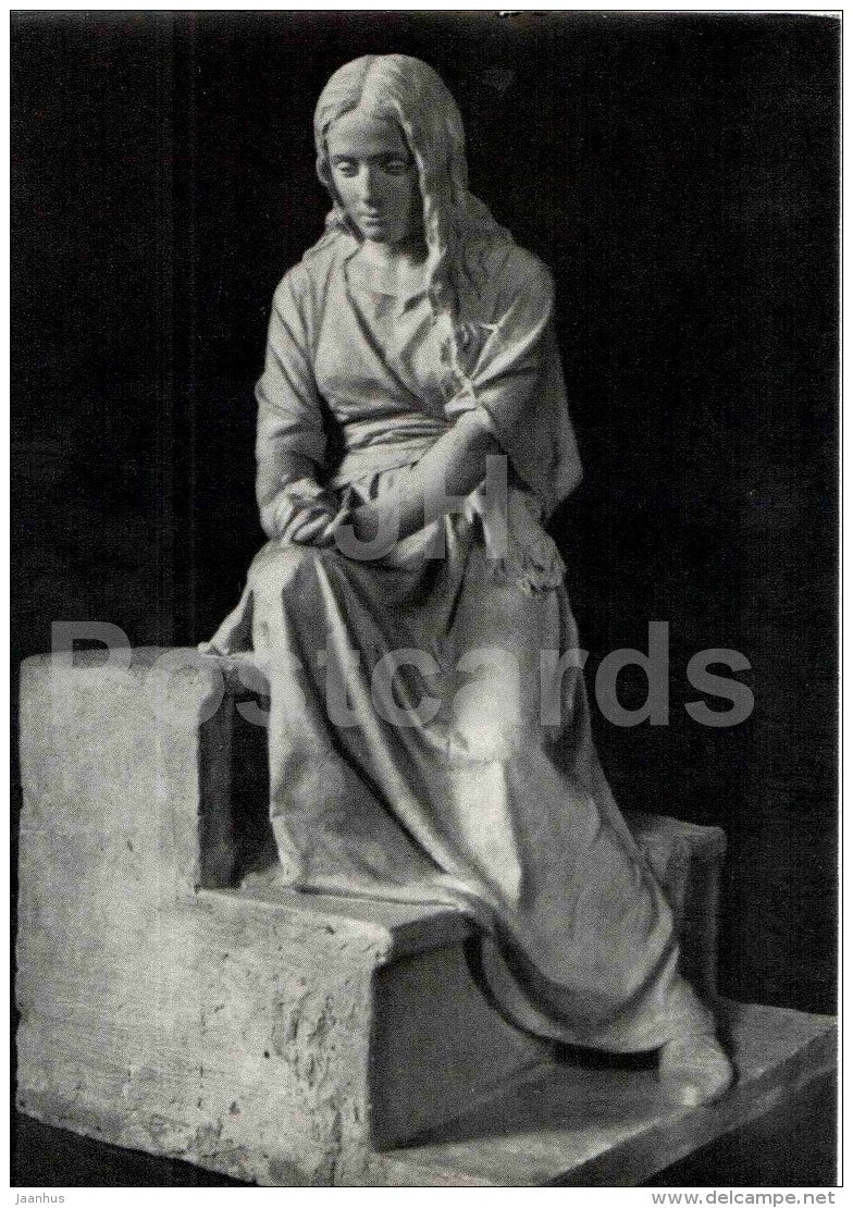 sculpture by M. Antokolsky - Tomb of M. Obolenskaya - russian art - unused - JH Postcards