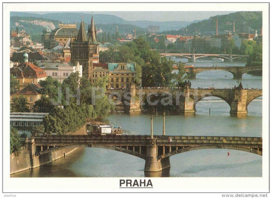 Praha - Prague - the Bridges of Prague - Czech Republic - used - JH Postcards
