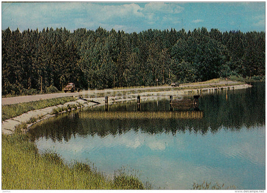 Karksi-Polli water Reservoir on Halliste river - 1982 - Estonia USSR - unused - JH Postcards