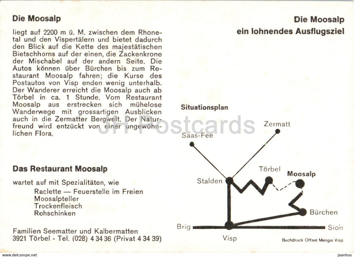 Restaurant Moosalp - Suisse - inutilisé