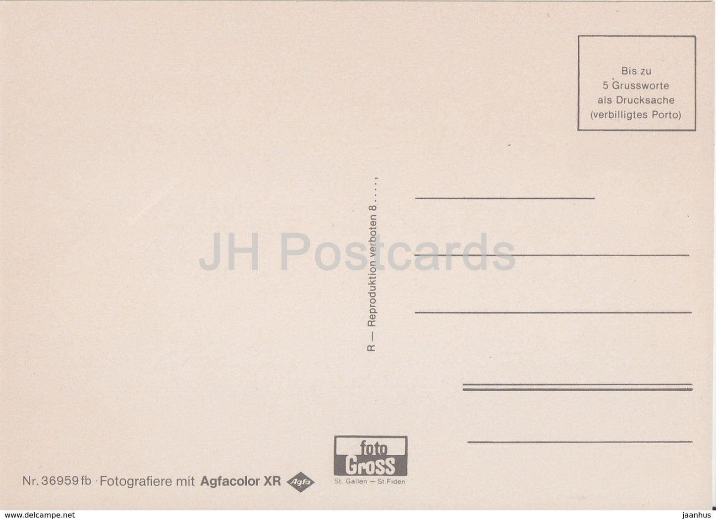 Obersaxen - Miraniga - Misanenga - Affeire - Meierhof - Egga - Platenga - Valata - Switzerland - unused