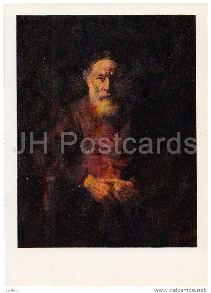 painting by Rembrandt - Portrait of Man in a Red - Dutch art - 1983 - Russia USSR - unused - JH Postcards